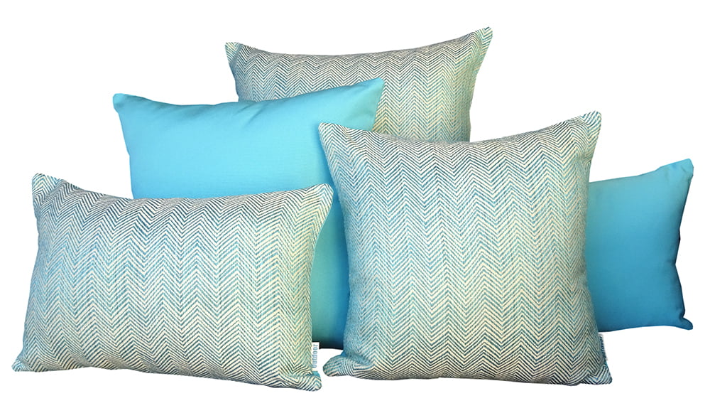 Chevron Turquoise Outdoor Interiors Outdoor Cushion Sunbrella