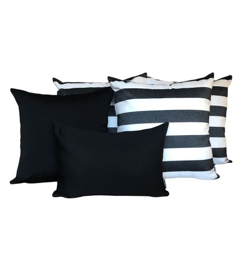 Outdoor Cushion Sets Sunbrella Positano Black 5 Pack