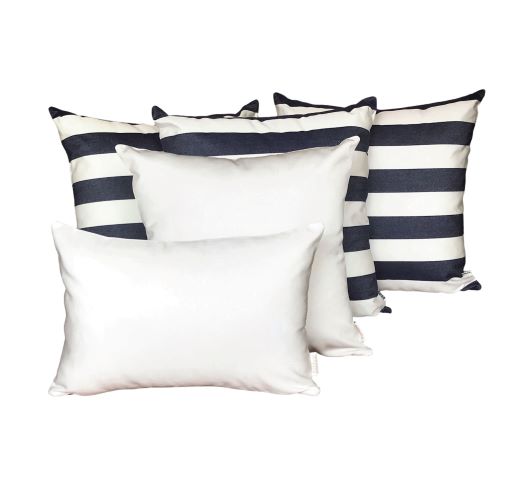 Outdoor Cushion Sets Sunbrella Positano Navy/White 5 Pack