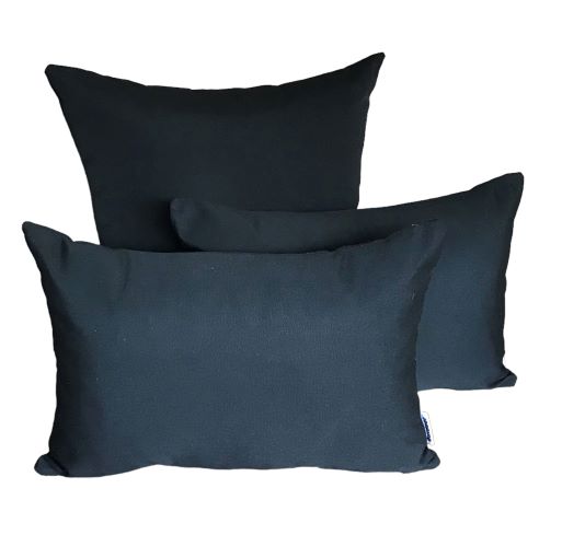 Outdoor Cushion Set Black Sunbrella 3-Pack