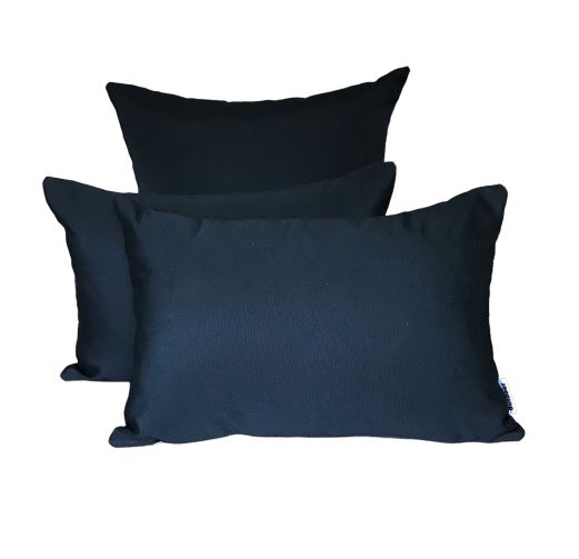 Outdoor Cushion Set Black Sunbrella 3-Pack