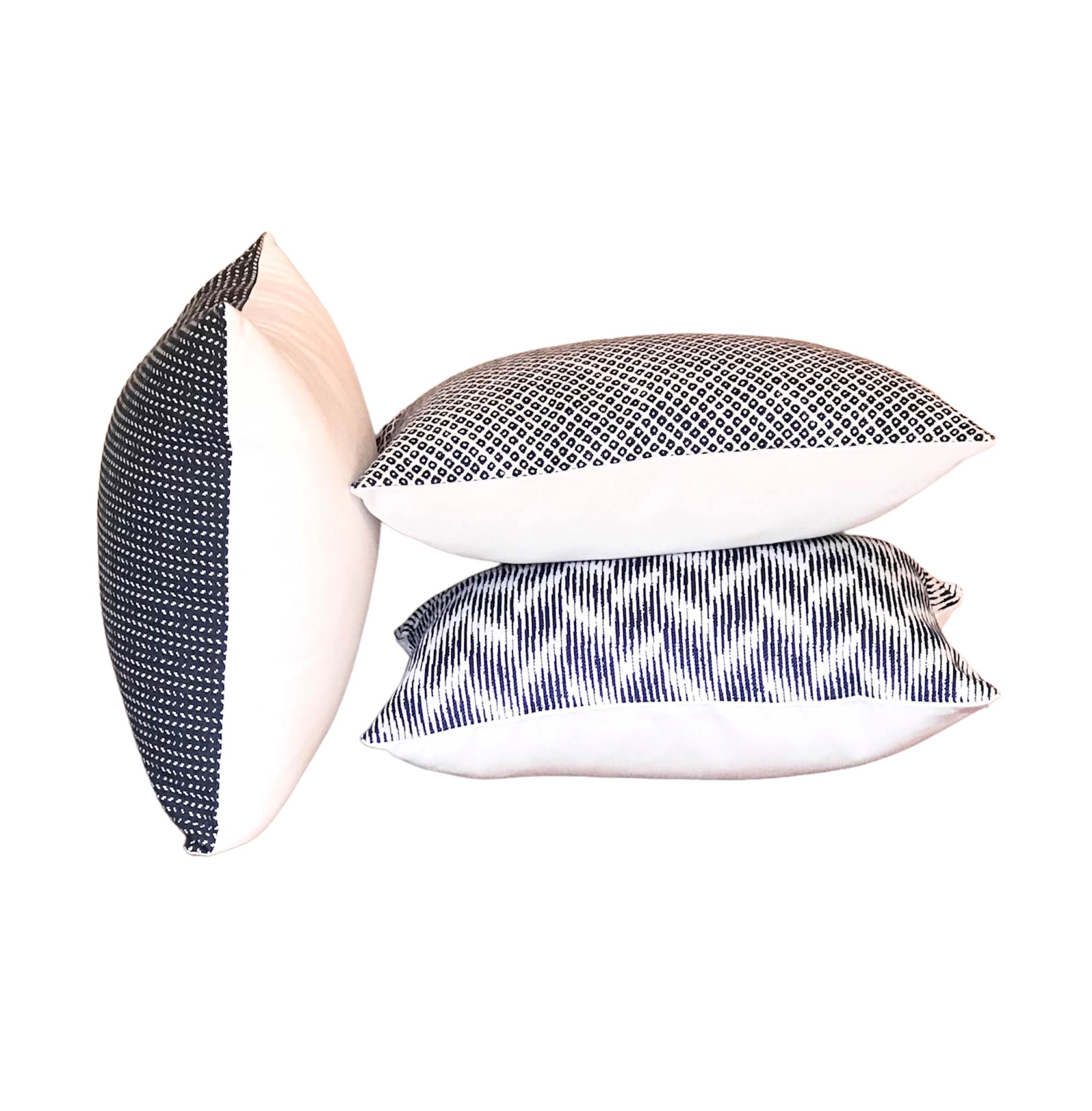 Outdoor Cushion Sunbrella Amami-Navy-Dot Kondoi Blue and Pago Pago