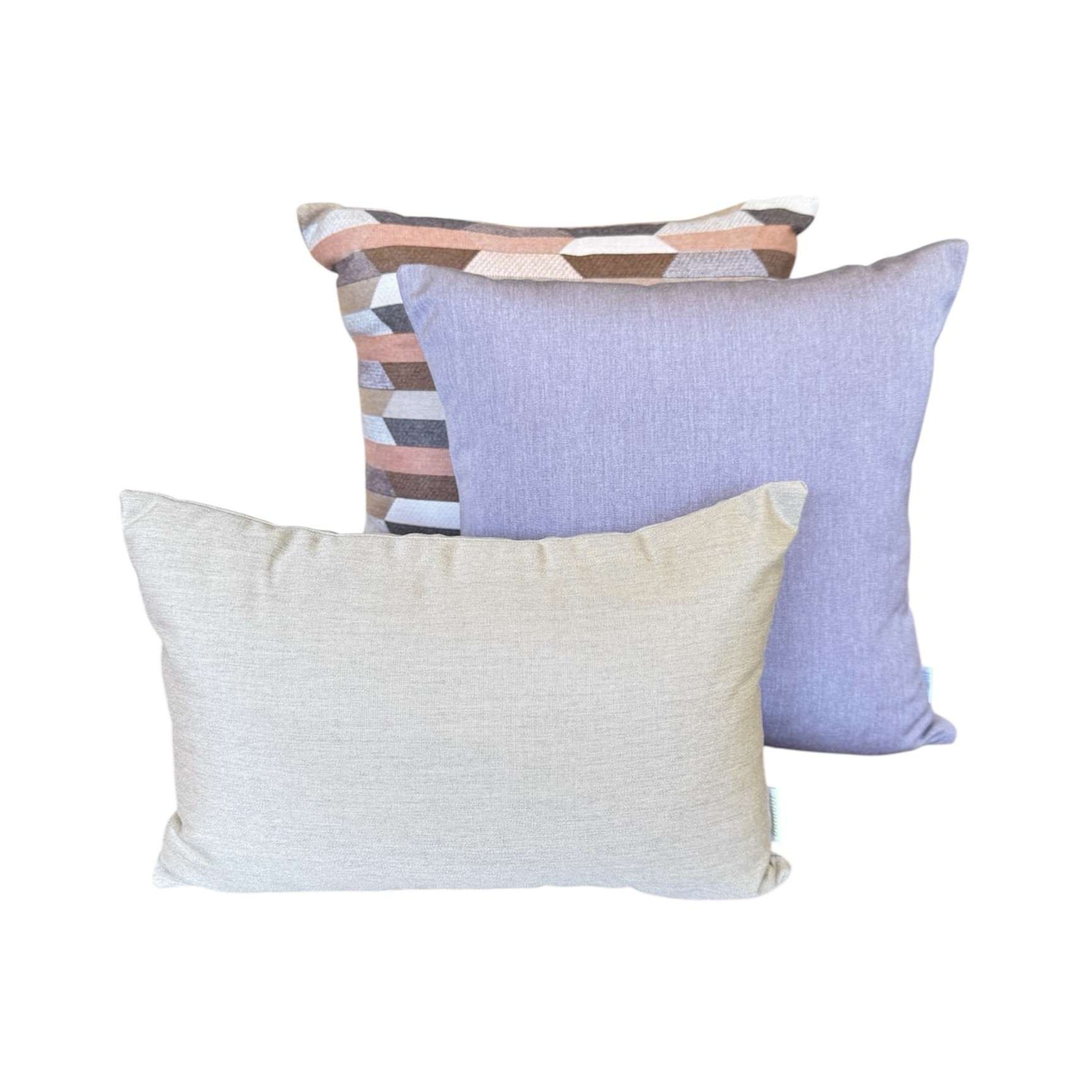 Outdoor Cushion Sunbrella Dusk Mauve Sante Fe Heather Beige