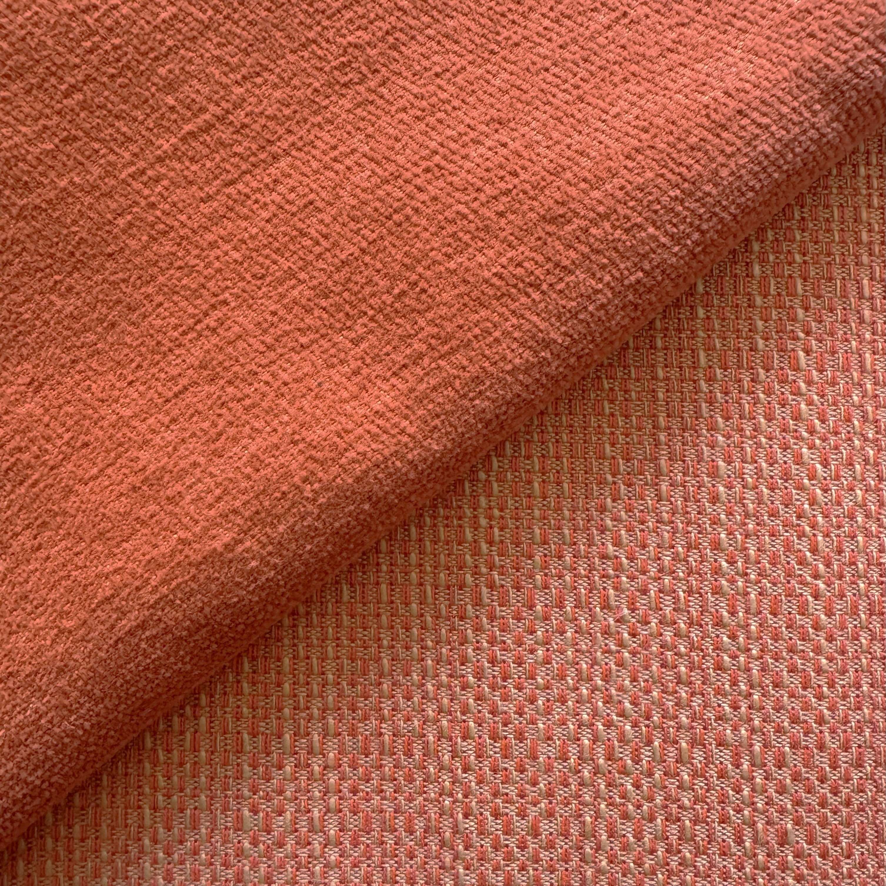 Sunbrella Check Cayenne and Seude Cayenne Swatch