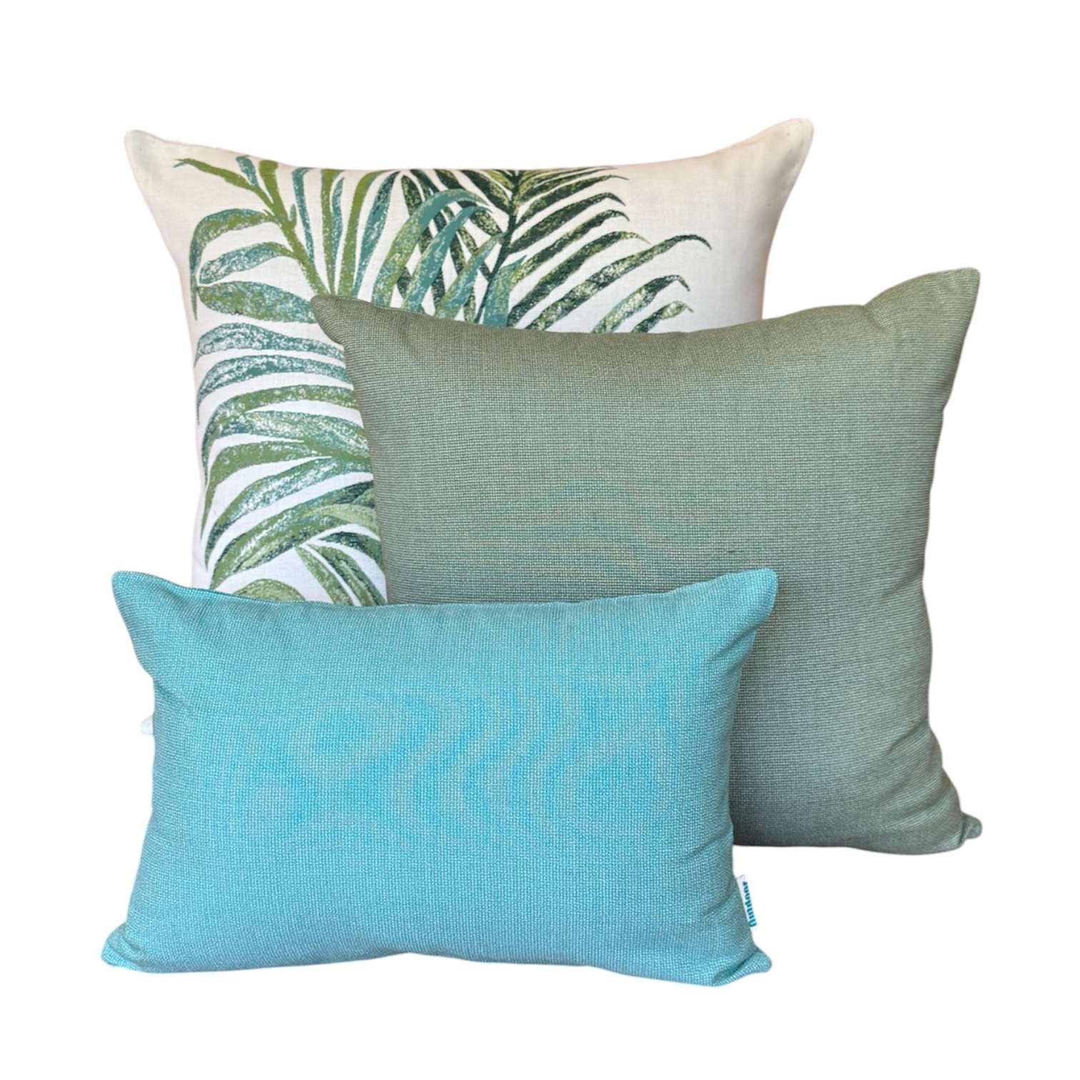 Outdoor Cushion Sunbrella Tahiti and Avea Bay Turquoise Avea Bay Green